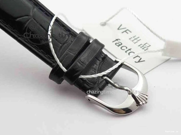 1218 Cellini Date VF Best Edition SS Black Dial Stick Markers On Black Leather Strap A Lightweight 3725